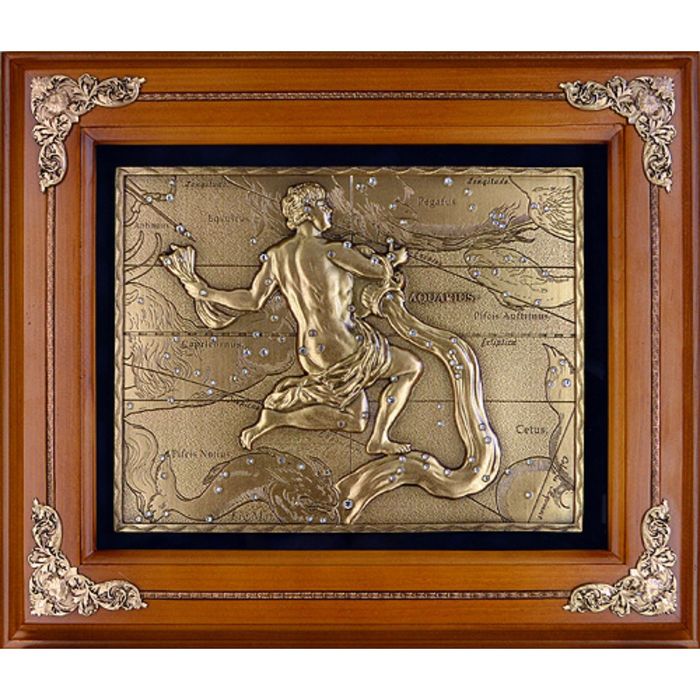 Панно из металла на стену "Водолей" гальванопластика