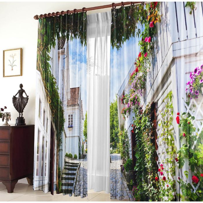 Комплект штор "Городской пейзаж", 150х270 см, габардин