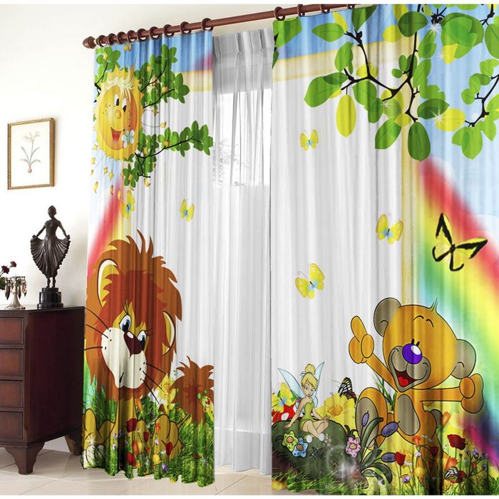 Комплект штор 21023 "Львенок", ш 150 х в 270 см - 2 шт, разноцветный