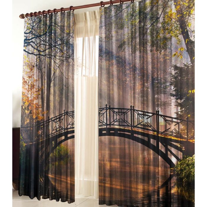 Комплект штор 21029 "Прогулка", ш 150 х в 270 см - 2 шт, разноцветный