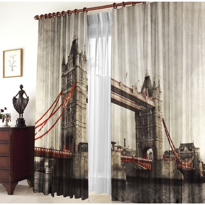 Комплект штор 21032 "Тауэрский мост", ш 150 х в 270 см - 2 шт, разноцветный