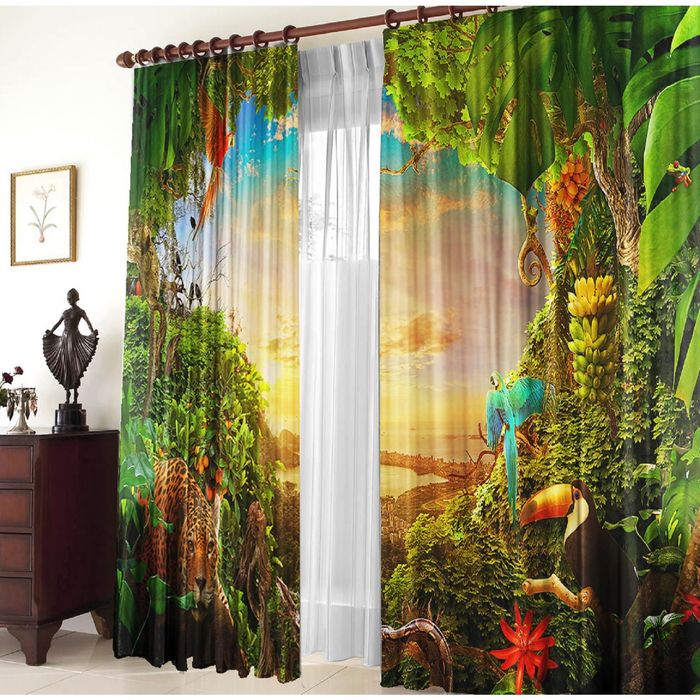Комплект штор 21035 "Тропики", ш 150 х в 270 см - 2 шт, разноцветный