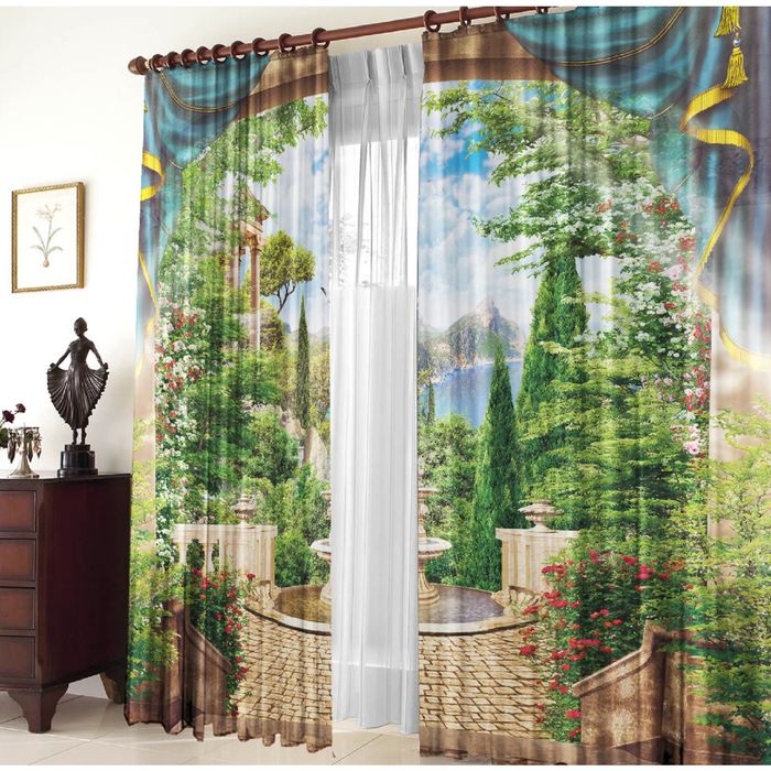 Комплект штор 21038 "Фонтан", ш 150 х в 270 см - 2 шт, разноцветный