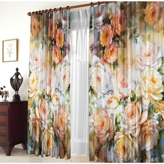 Комплект штор 21046 "Ваниль", ш 150 х в 270 см - 2 шт, разноцветный