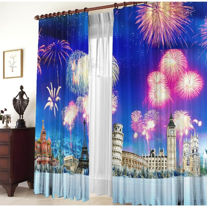 Комплект штор 21051 "Салют", ш 150 х в 270 см - 2 шт, разноцветный