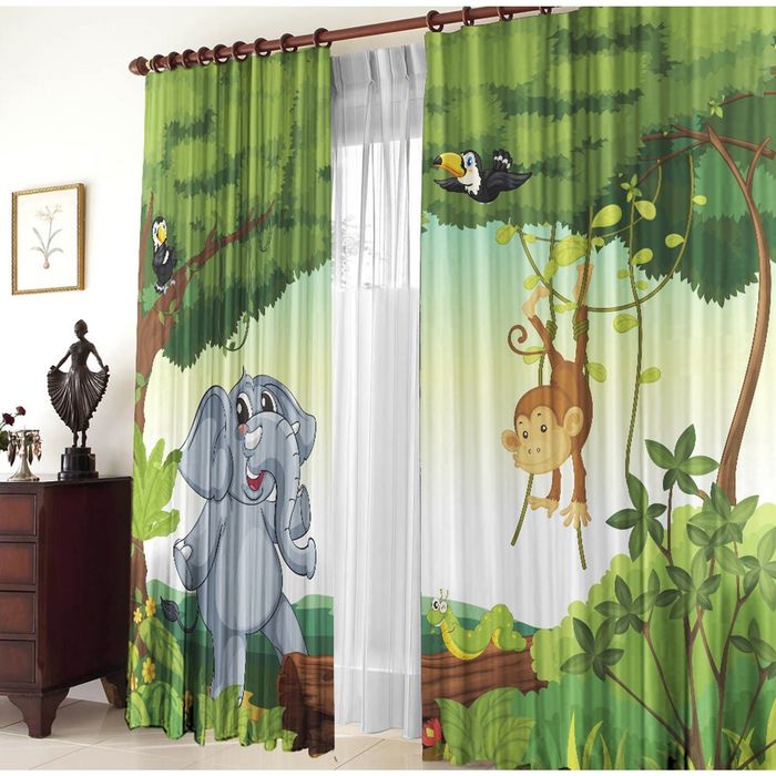 Комплект штор 21055 "Зоопарк", ш 150 х в 270 см - 2 шт, разноцветный