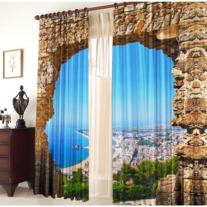 Комплект штор 21058 "Утёс", ш 150 х в 270 см - 2 шт, разноцветный