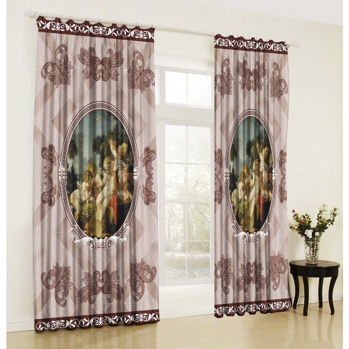 Комплект штор 21062 "Малыш", ш 150 х в 270 см - 2 шт, коричневый