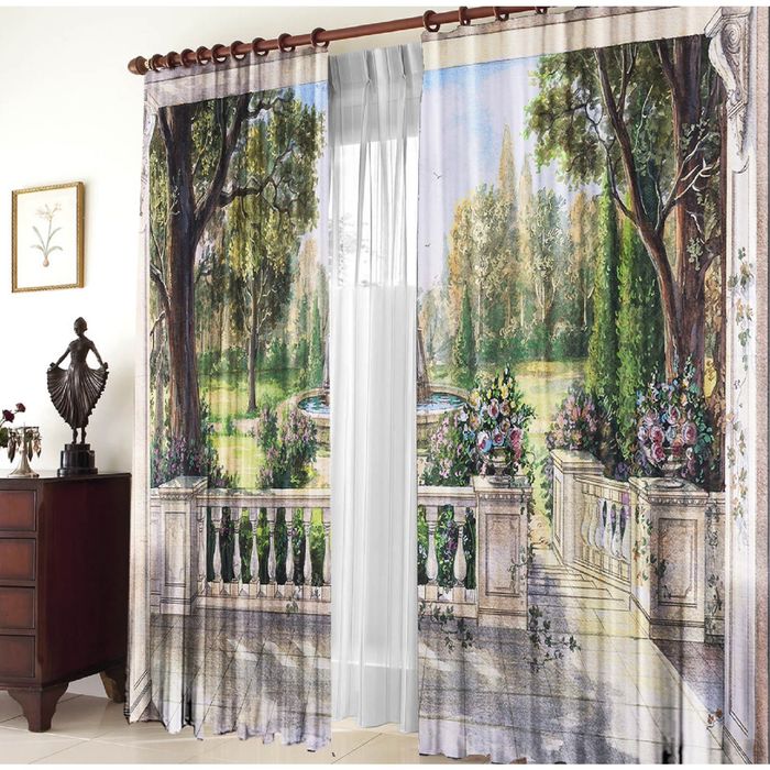 Комплект штор 21070 "Вид с балкона", ш 150 х в 270 см - 2 шт, разноцветный