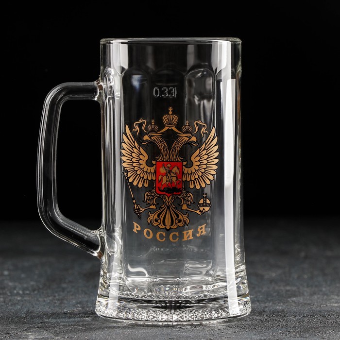 фото Кружка пивная «герб россии», 330 мл gidglass