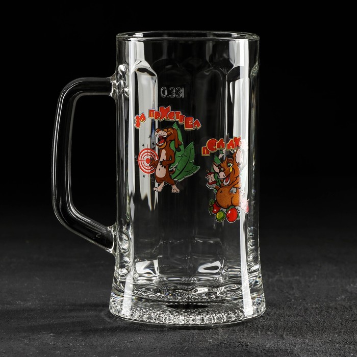 фото Кружка для пива «приколисты», 330 мл, рисунок микс gidglass