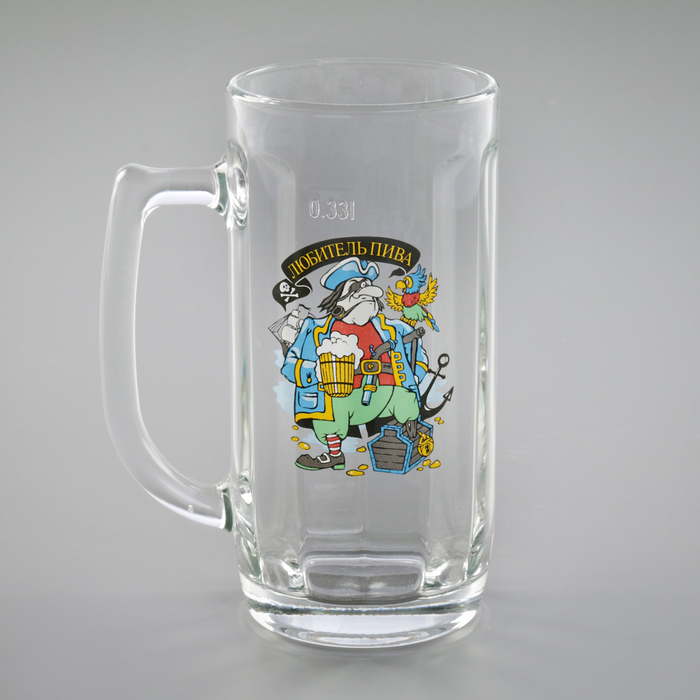 Кружка пивная 330 мл "Приколисты", рисунок МИКС