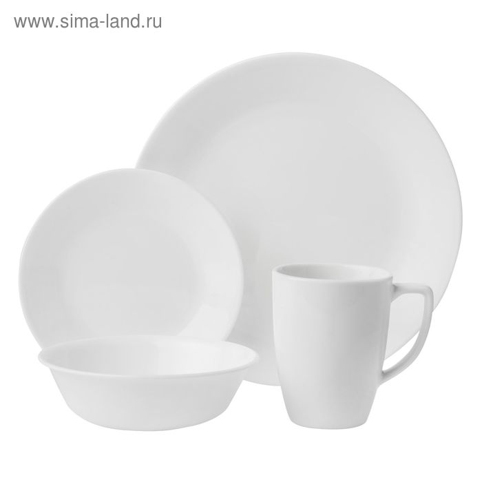 фото Набор посуды winter frost white, 16 предметов corelle