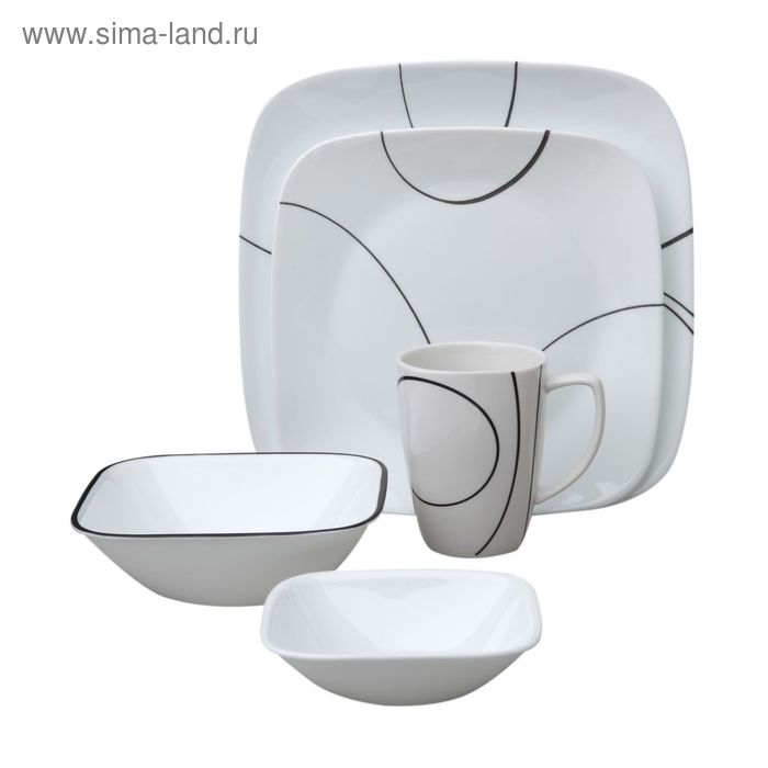 фото Набор посуды simple lines, 30 предметов corelle