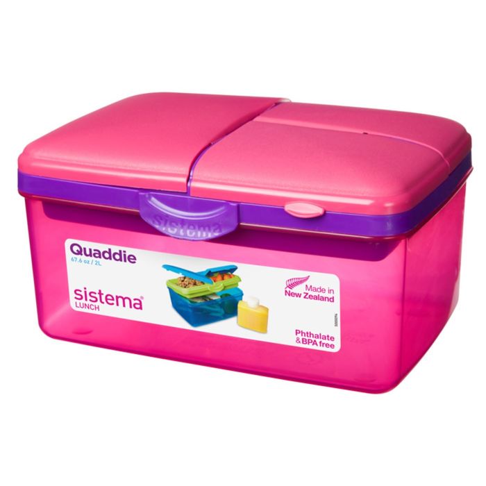 Ланчбокс 4-х секционный, 2 л, с бутылкой, микс