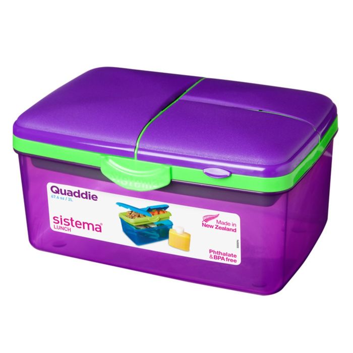 Ланчбокс 4-х секционный, 2 л, с бутылкой, микс