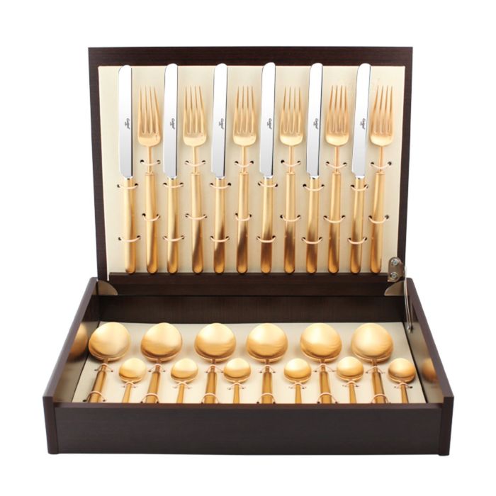 Набор столовых приборов CARRE GOLD мат. 24 пр.