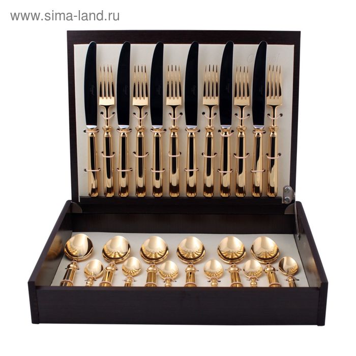 фото Набор столовых приборов piccadilly gold, золотистый, зеркальная полировка, 24 предмета cutipol