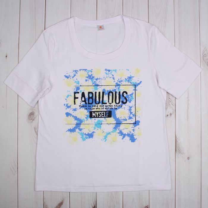 Футболка женская, цвет белый, рост 170-176 см, размер 48