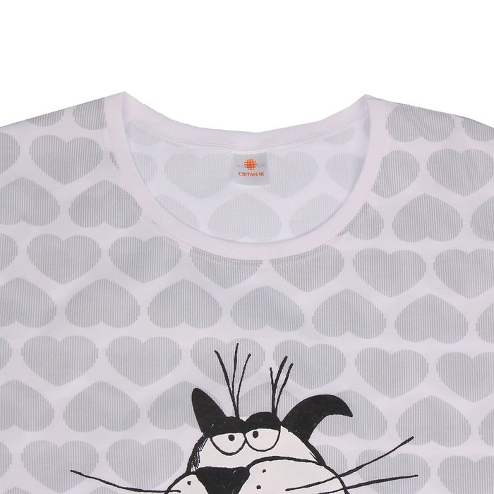 Пижама женская (футболка, бриджи), цвет розовый, 170-176 см, принт Коты, размер 42