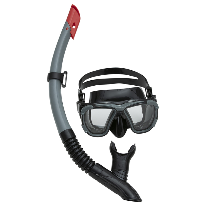 фото Набор для плавания black sea, для взрослых, маска, трубка, цвета микс, 24021 bestway