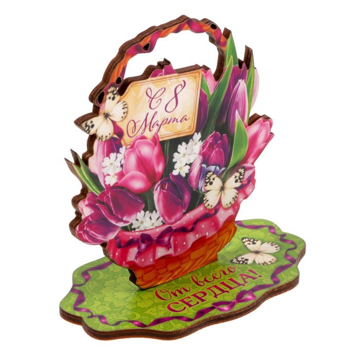 Фигурка настольная деревянная "От всего сердца"