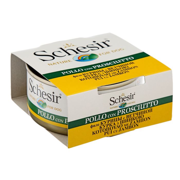 Консервы для собак Schesir цыпленок/ветчина, 150 г