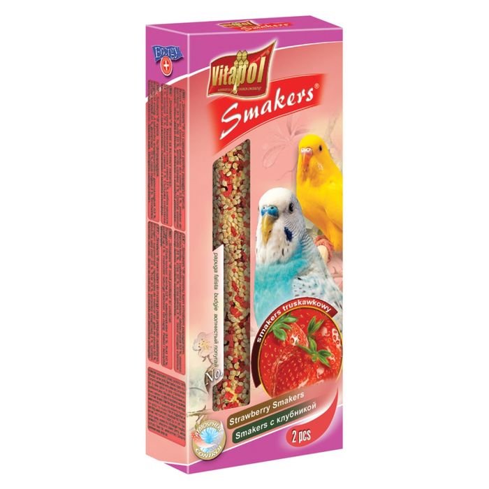 Лакомство Smakers® Vitapol для волнистых попугаев, с клубникой
