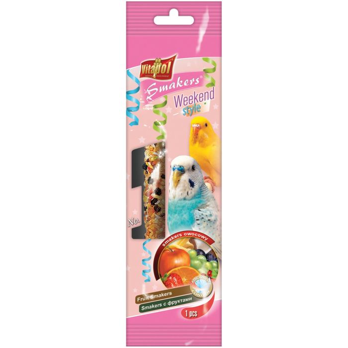 Лакомство Smakers ® "WEEKEND STYLE" Vitapol с фруктами для волнистых попугаев в пакете (1 шт.)   204