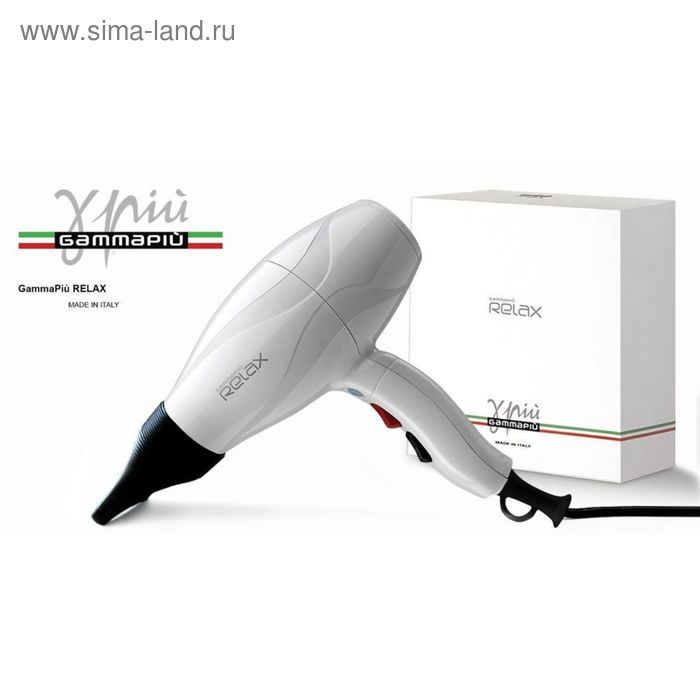 

Фен Gamma PIU-099, 2100 Вт, 2 скорости, 3 температурных режима, 2 насадки, белый