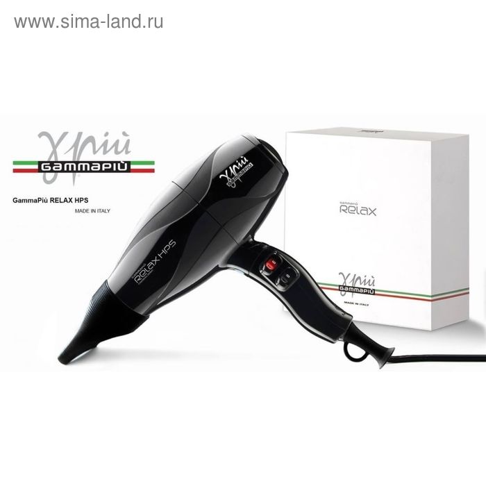 

Фен Gamma PIU-099, 2100 Вт, 2 скорости, 3 температурных режима, 2 насадки, черный