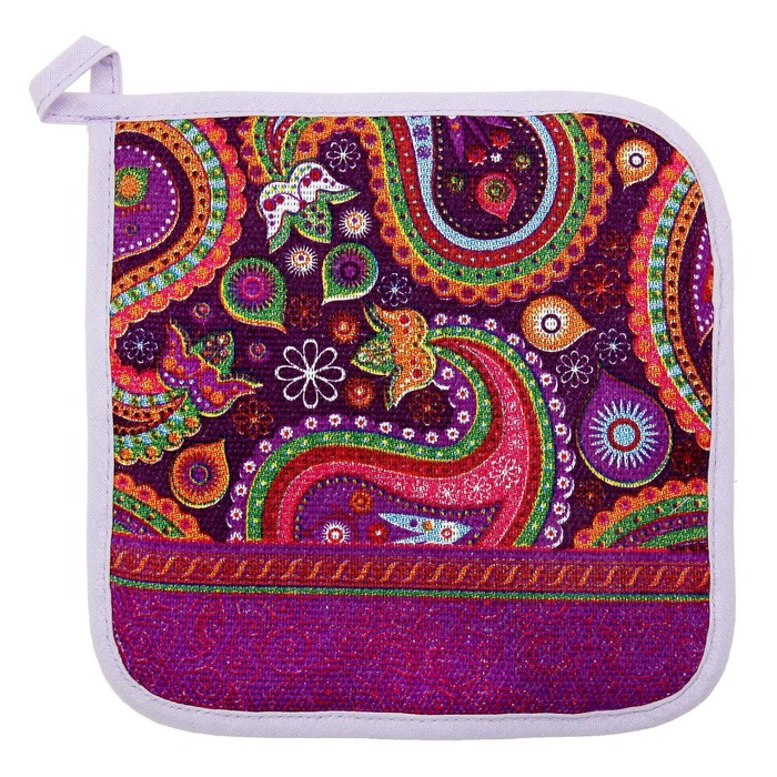 Прихватка "Доляна" Пейсли, размер 17 х 17 см, хлопок 100 %, рогожка 162 г/м²