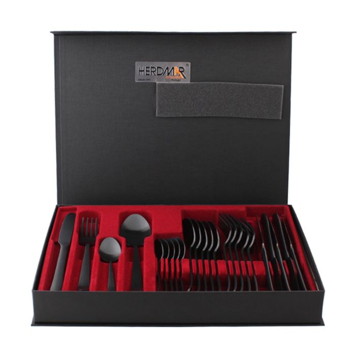 Столовые приборы OSLO BLACK 24 пр. матир.