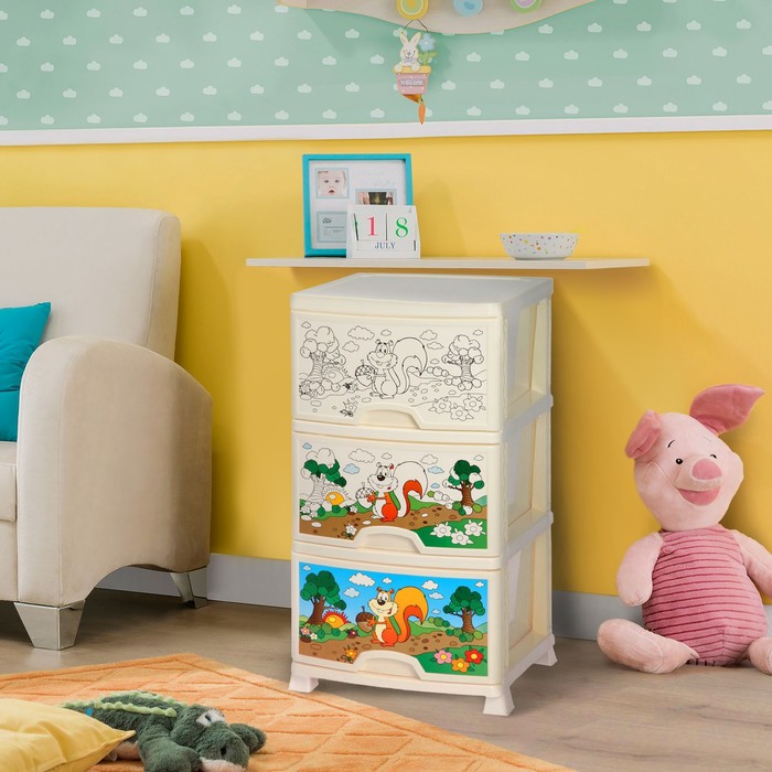 Комод 3 секции "Раскраска"