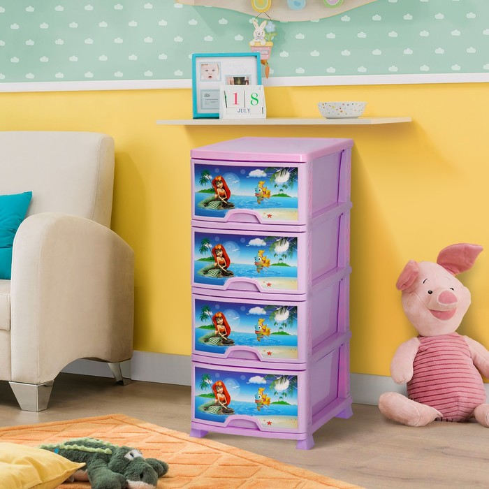 Комод 4-х секционный живой "Ариэль"