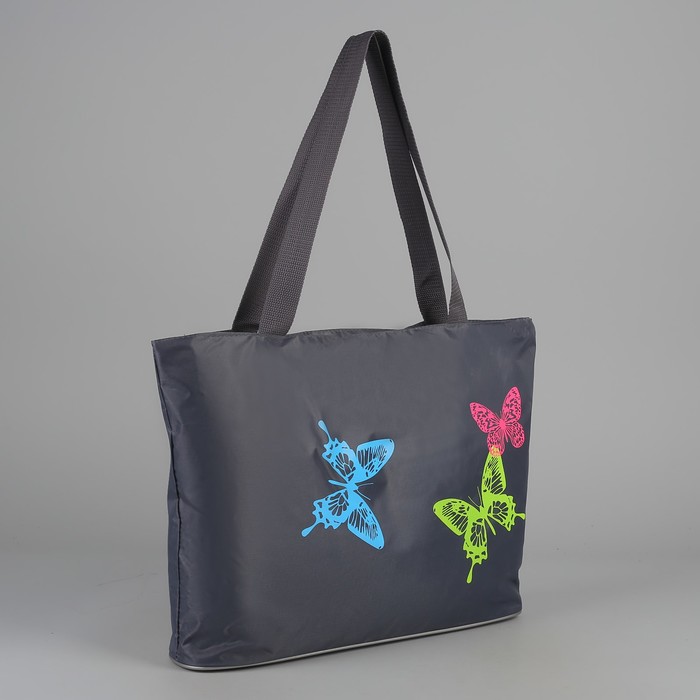 Сумка пляжная, 1 отдел, цвет серый