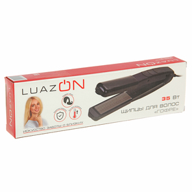 Щипцы-гофре LuazON LW-45, 35 Вт, алюминиевое покрытие, 24х80 мм, до 160°C, чёрные от Сима-ленд