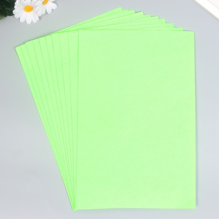 Фетр "Ярко-зеленый" 1 мм (набор 10 листов) формат А4