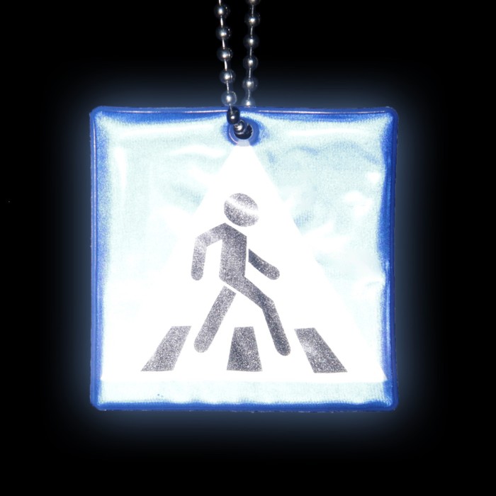 Светоотражающий элемент "Знак пешеход", 4,8*4,8см, цвет синий