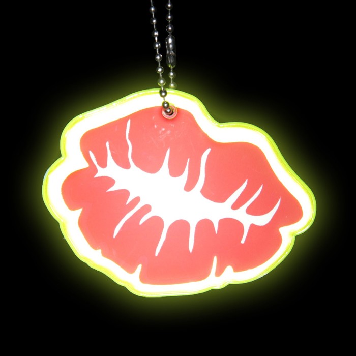 Светоотражающий элемент "Поцелуй", 7*5,5см, цвет красный/жёлтый