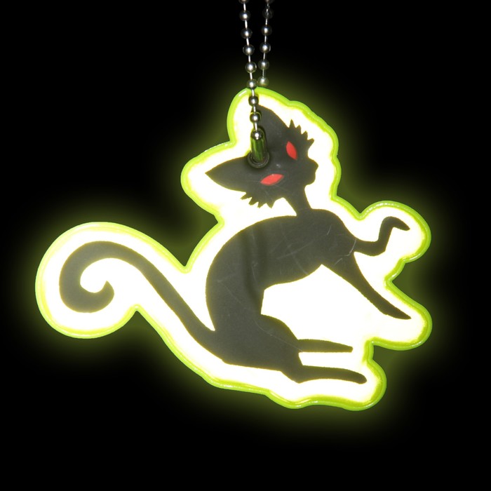 Светоотражающий элемент "Кошка", 7*5,5см, цвет чёрный/жёлтый