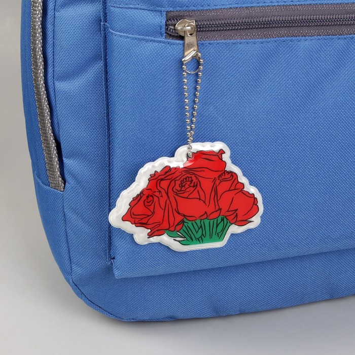 Светоотражающий элемент "Букет роз", 7*5,5см, цвет красный/зелёный