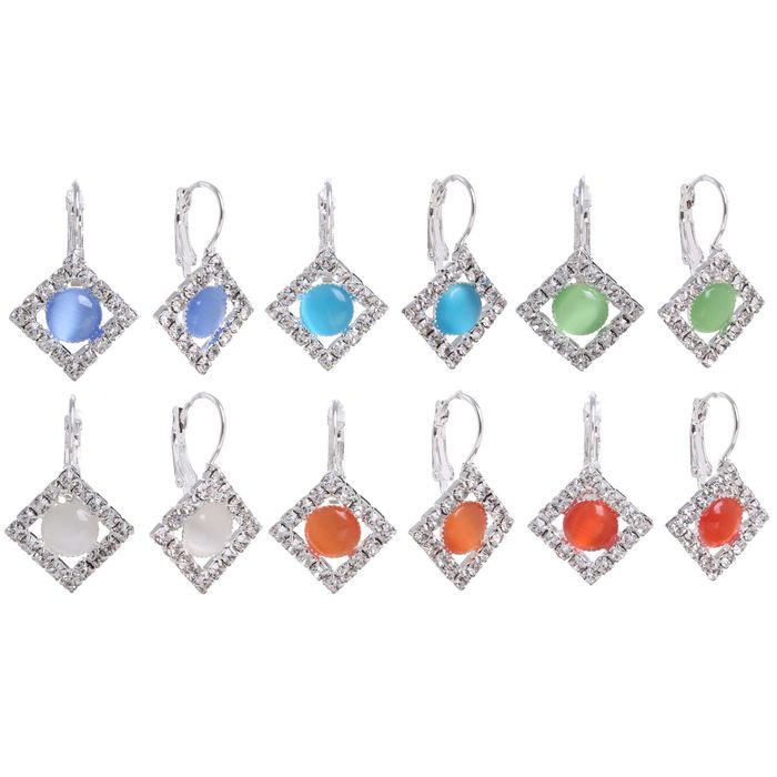 Серьги "Ромбик", цвет МИКС