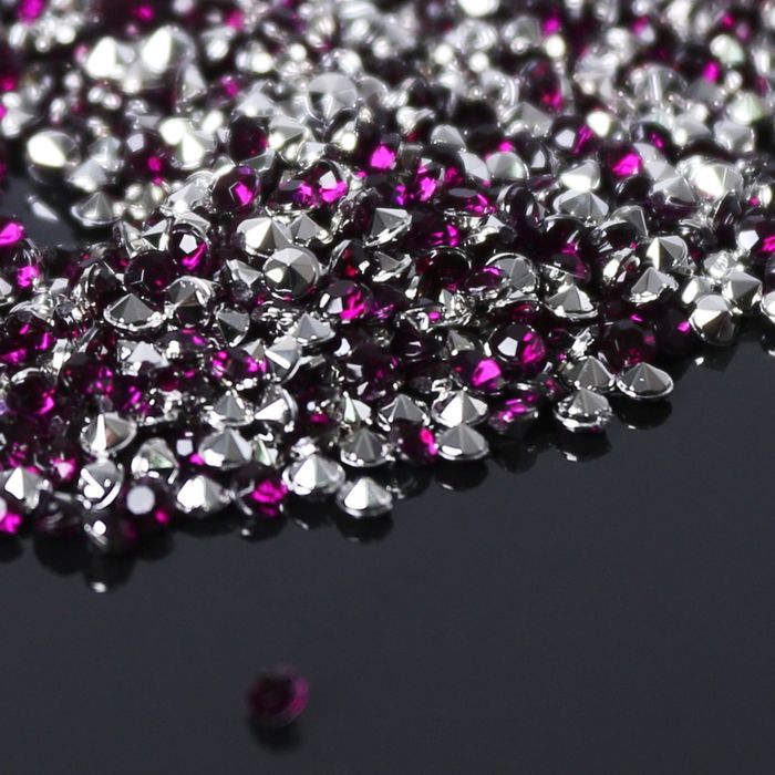 Стразы (набор 10грамм), 2мм, цвет фиолетовый №10