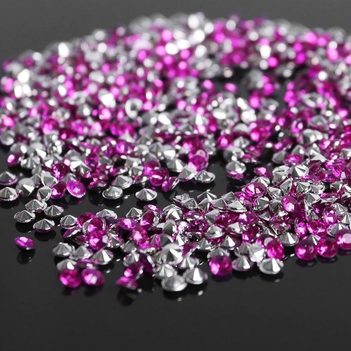 Стразы (набор 10грамм), 3мм, цвет ярко-розовый №34