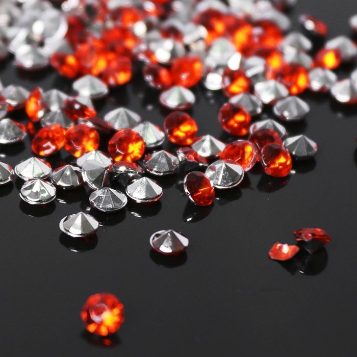 Стразы (набор 10 гр, 300 шт), 4 мм, цвет красный №1