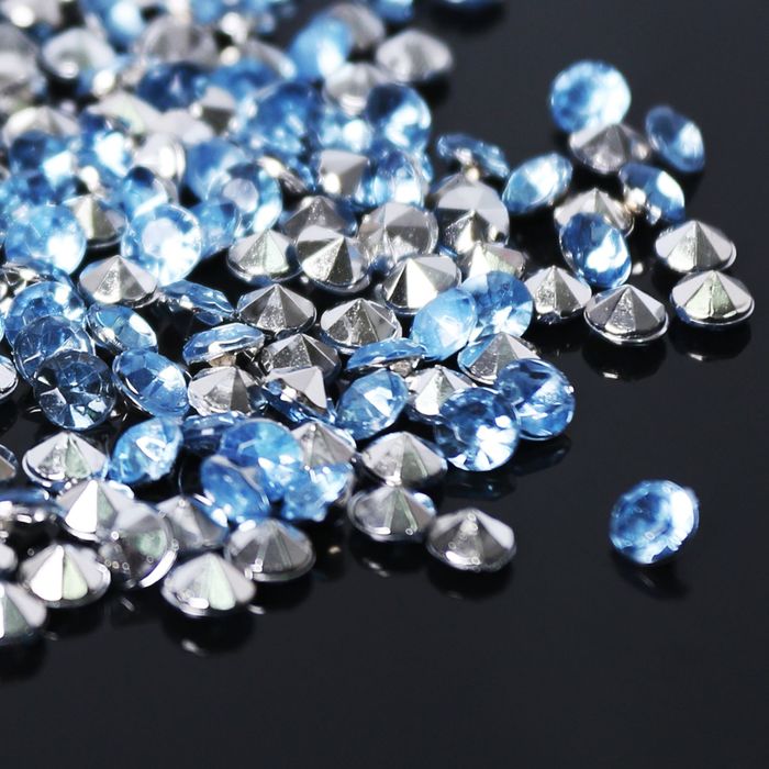 Стразы (набор 10грамм, 300шт), 4мм, цвет голубой №2