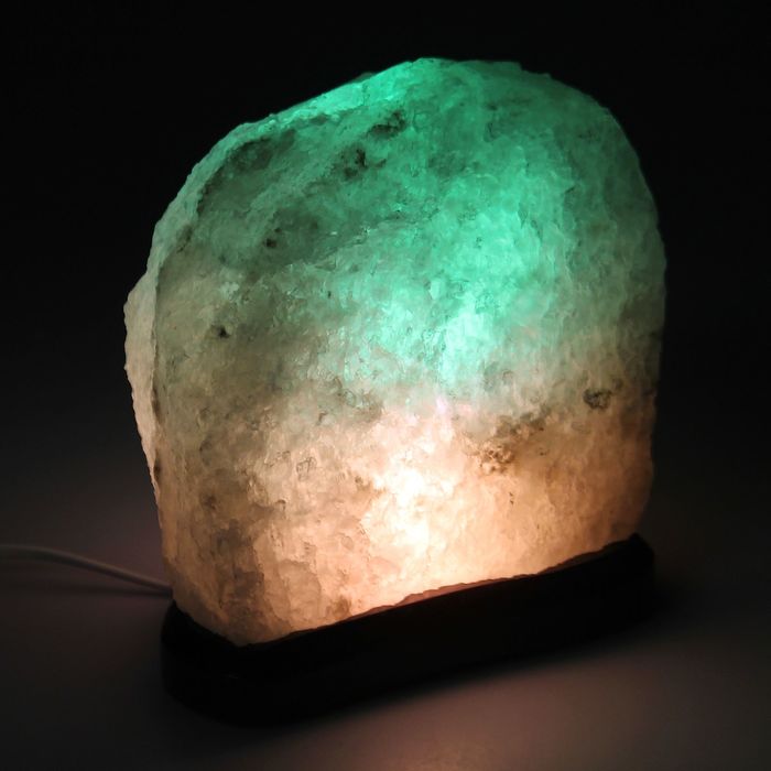 Соляной светильник "Скала", цельный кристалл, 3-4 кг, цветной