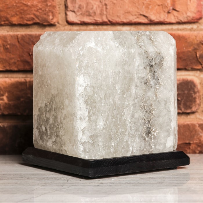 Соляной светильник "Квадрат", цельный кристалл, 9-10 кг, цветной