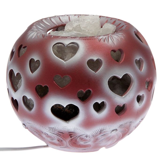 Соляной светильник "Шар-сердце", керамика